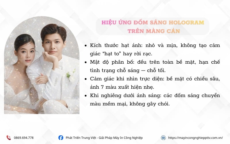 Cảm giác khi nhìn ấn phẩm cán màng 7 màu đốm sáng